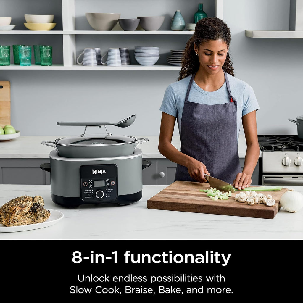 Ninja Slow Cookers 8.5-Quart Multi-Cooker with Dutch oven, steamer, glass lid with integrated spoon, nonstick and oven-safe pot wourant