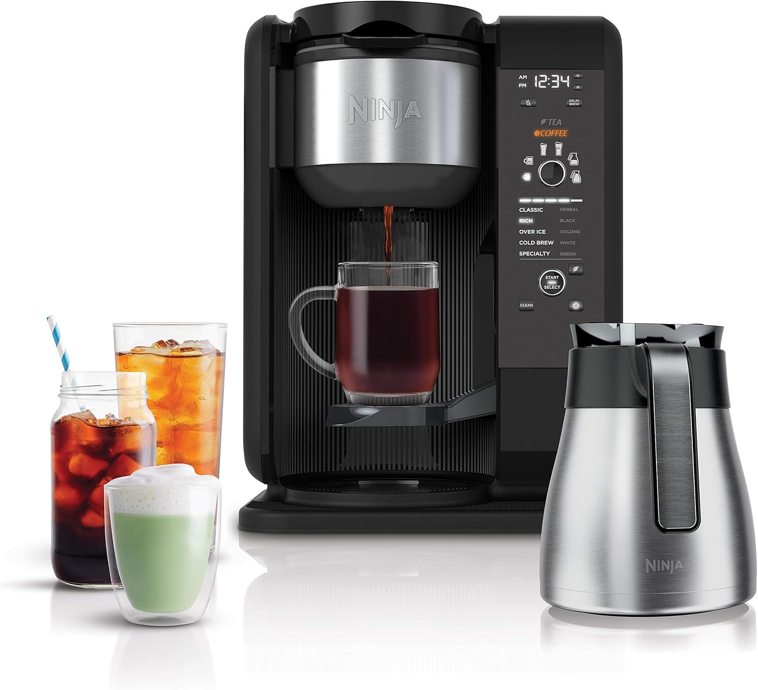 Ninja Hot and Cold Brewing System, Tea and Coffee Maker with Auto-iQ, 50 oz Thermos, and Frother wourant
