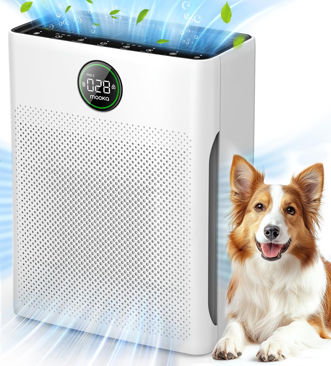 Air Purifiers for Home Large Room up to 2200sq.ft, MOOKA Air purifier for Home Pets with Washable Filter wourant