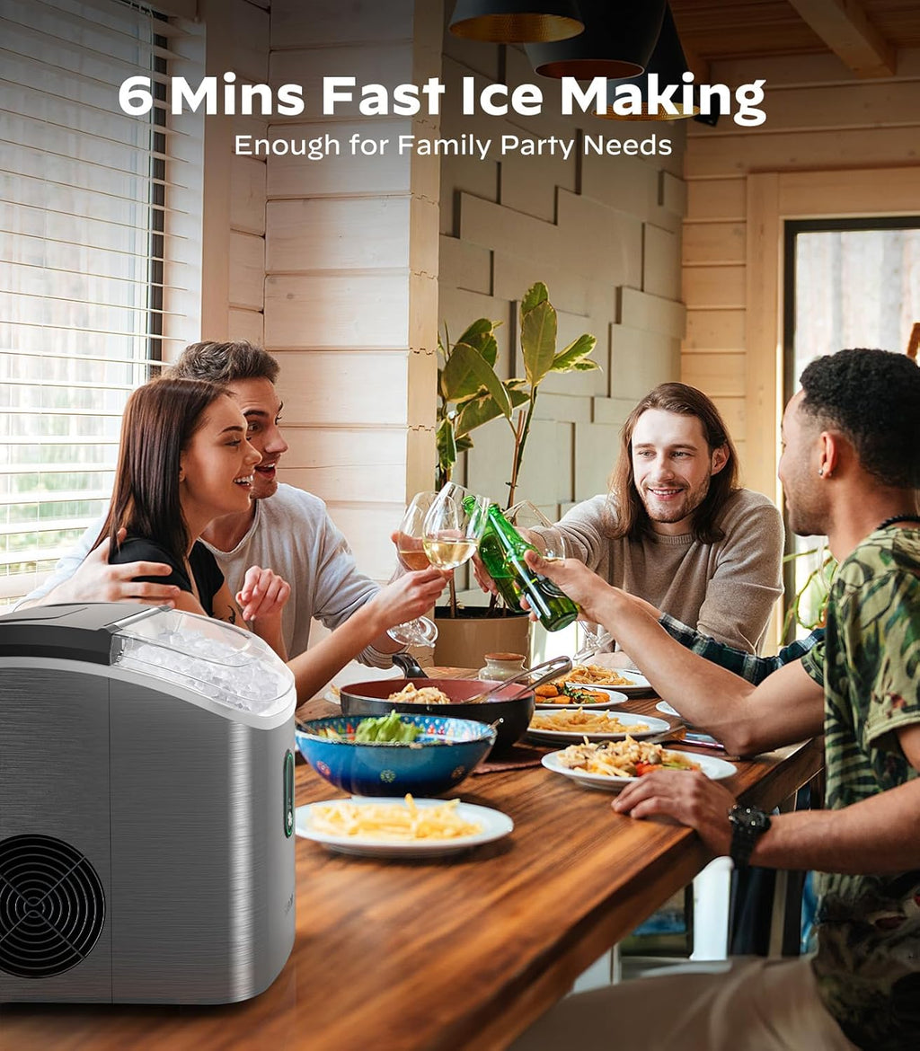 Nugget Ice Maker Countertop, Silonn Chewable Pellet Ice Machine with Self-Cleanin Function, 33lbs/24H Portable Ice Makers for Home Kitchen Officce, Black wourant