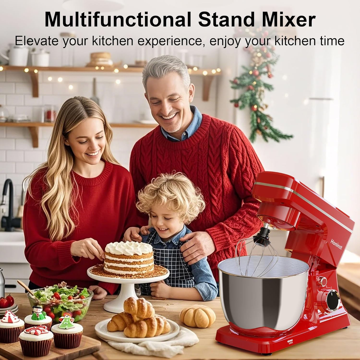 10-Speed Stand Mixer with 8-in-1 Splash Guard, Tilt Head, 6-Quart Stainless Steel Bowl + Dishwasher-Safe Dough Hook/Whisk/Blender/Scraper wourant
