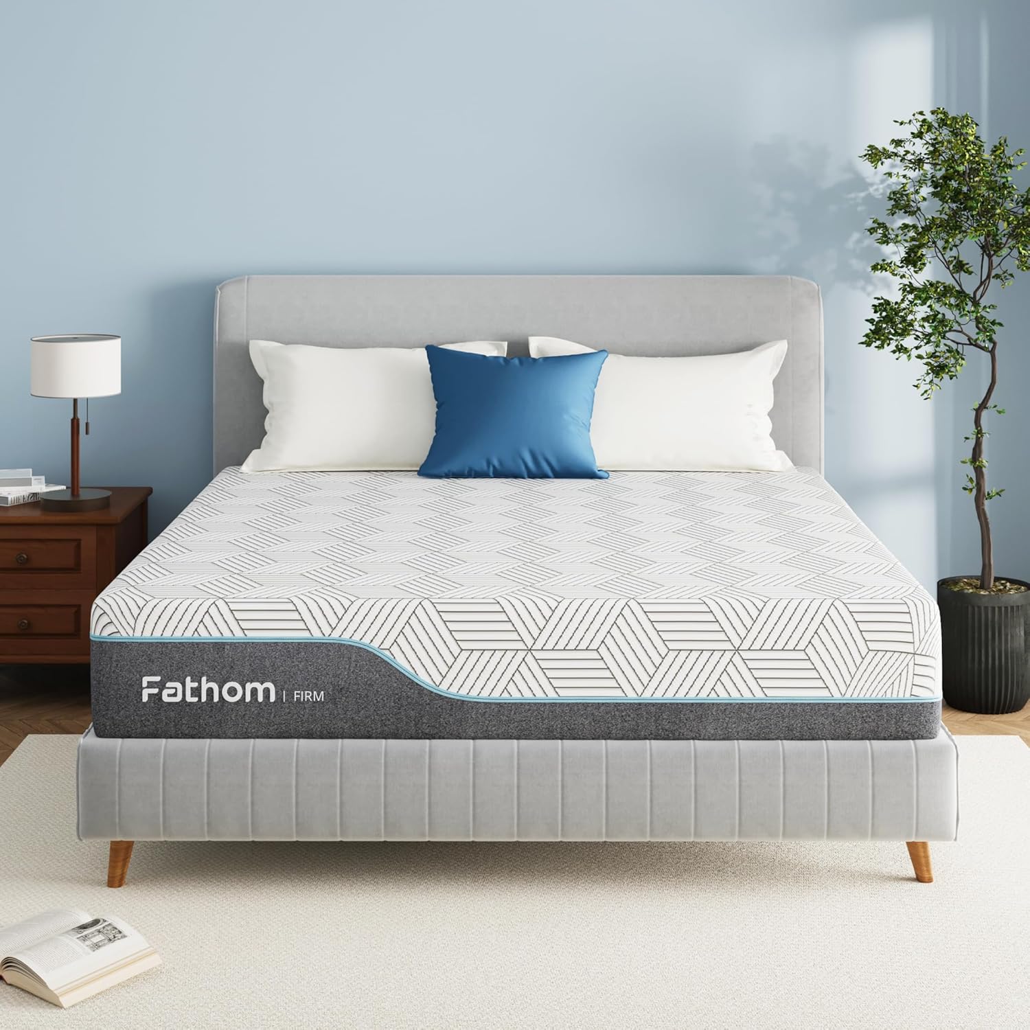 FATHOM Medium Queen Mattress 12 Inch Memory Foam Mattress Queen Size Bed in a Box for Back Pain Relief and Cool Sleep with Gel Foam and Removeable Fiberglass Free Cover, CertiPUR-US Certified woonhhop