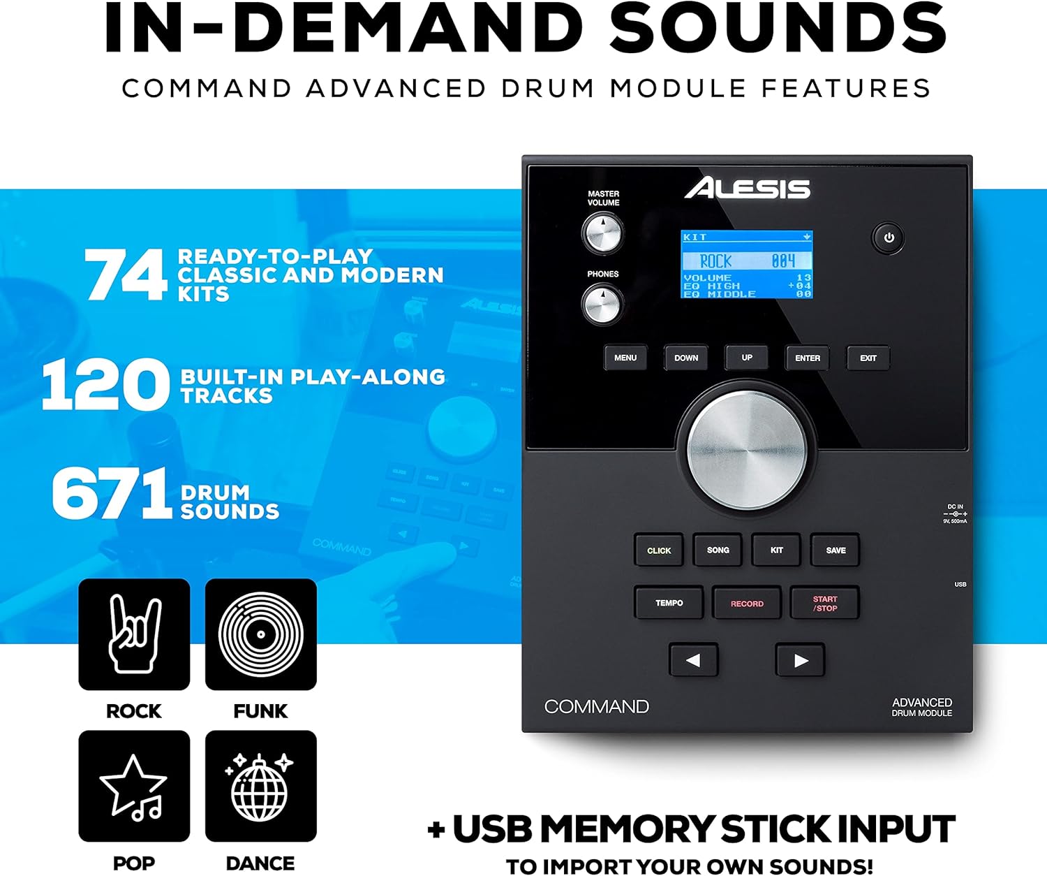 Alesis Drums Command Mesh SE Kit-Electric Drum Set USB MIDI Connection 600 Drum Sound wourant