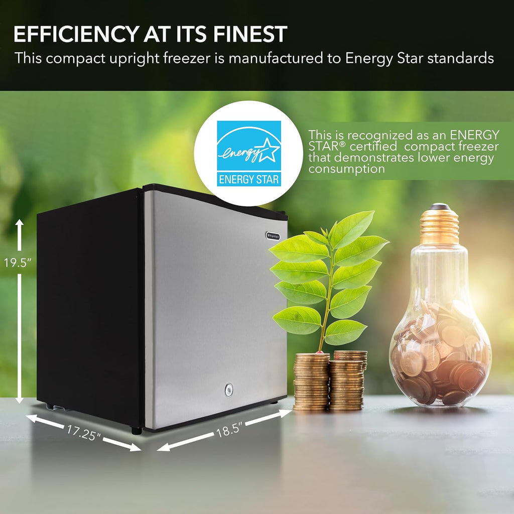 Whynter CUF-112SS Mini, Energy Star Rated Small Upright Freezer with Lock, Stainless Steel -1.1 Cubic Feet wourant