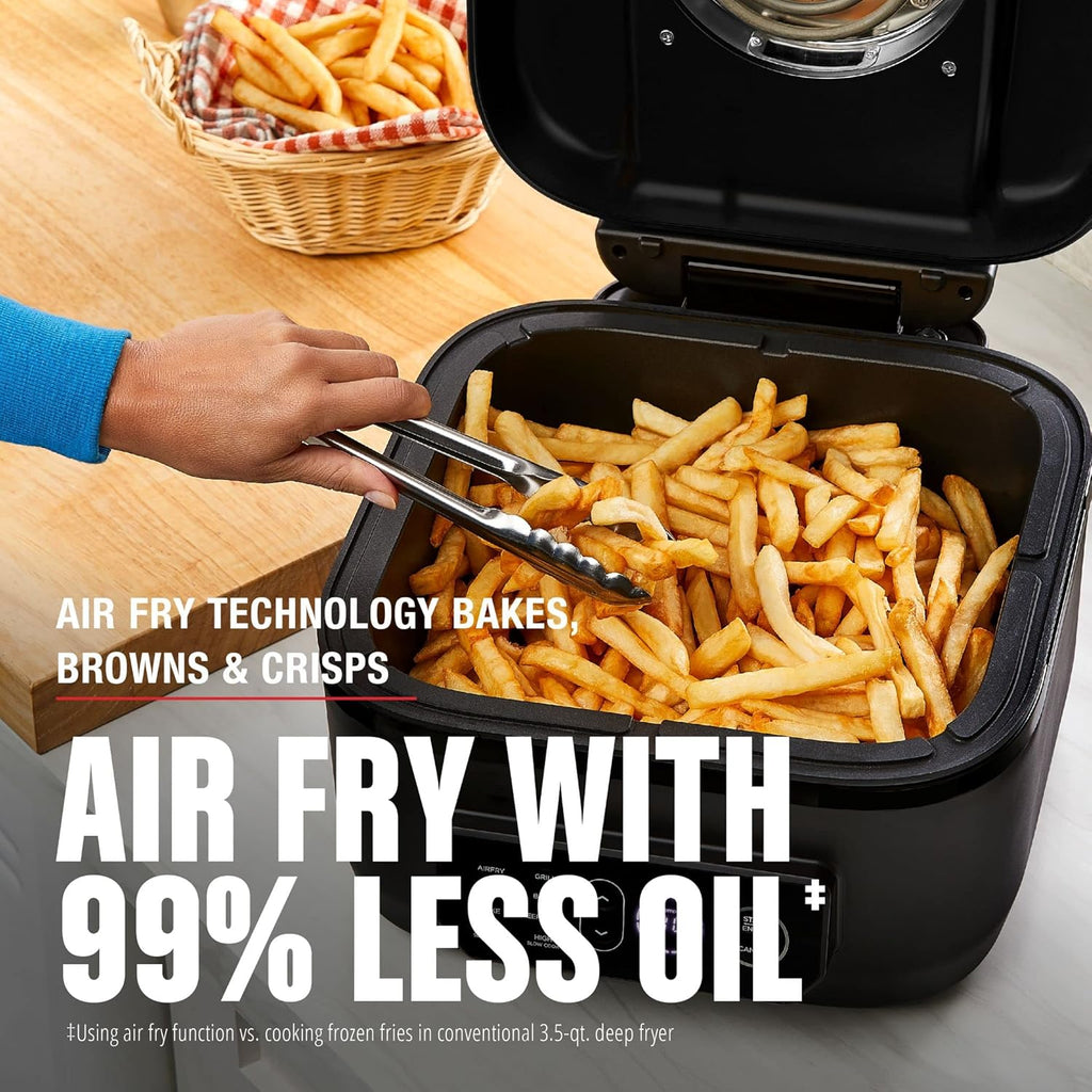 George Foreman Beyond Grill?7-in-1 Electric Indoor Grill with Air Fry Technology, MCAFD800D, Black, Large woonhhop