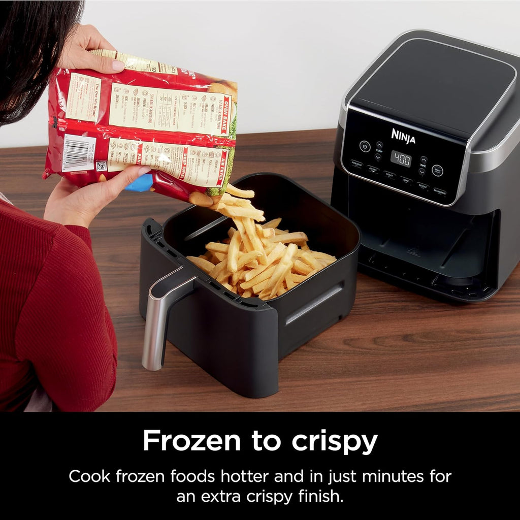 Ninja Air Fryer Pro 4-in-1 with 5 QT Capacity, Air Fry, Roast, Reheat, Dehydrate, Air Crisp Technology with 400F for hot, 120 Volts, Nonstick Basket & Crisper Plate, Grey, AF141 wourant