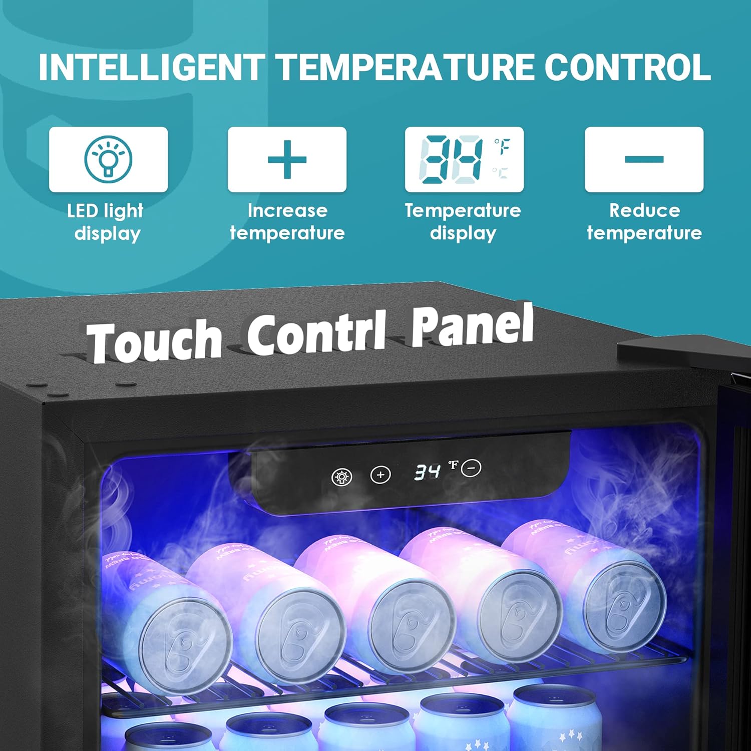 EUHOMY Beverage Refrigerator Cooler, 130 Can Mini Fridge with Glass Door for Soda Beer or Wine, Beverage Cooler for Home, Office, Bar with Adjustable Removable Shelves, Silver wourant