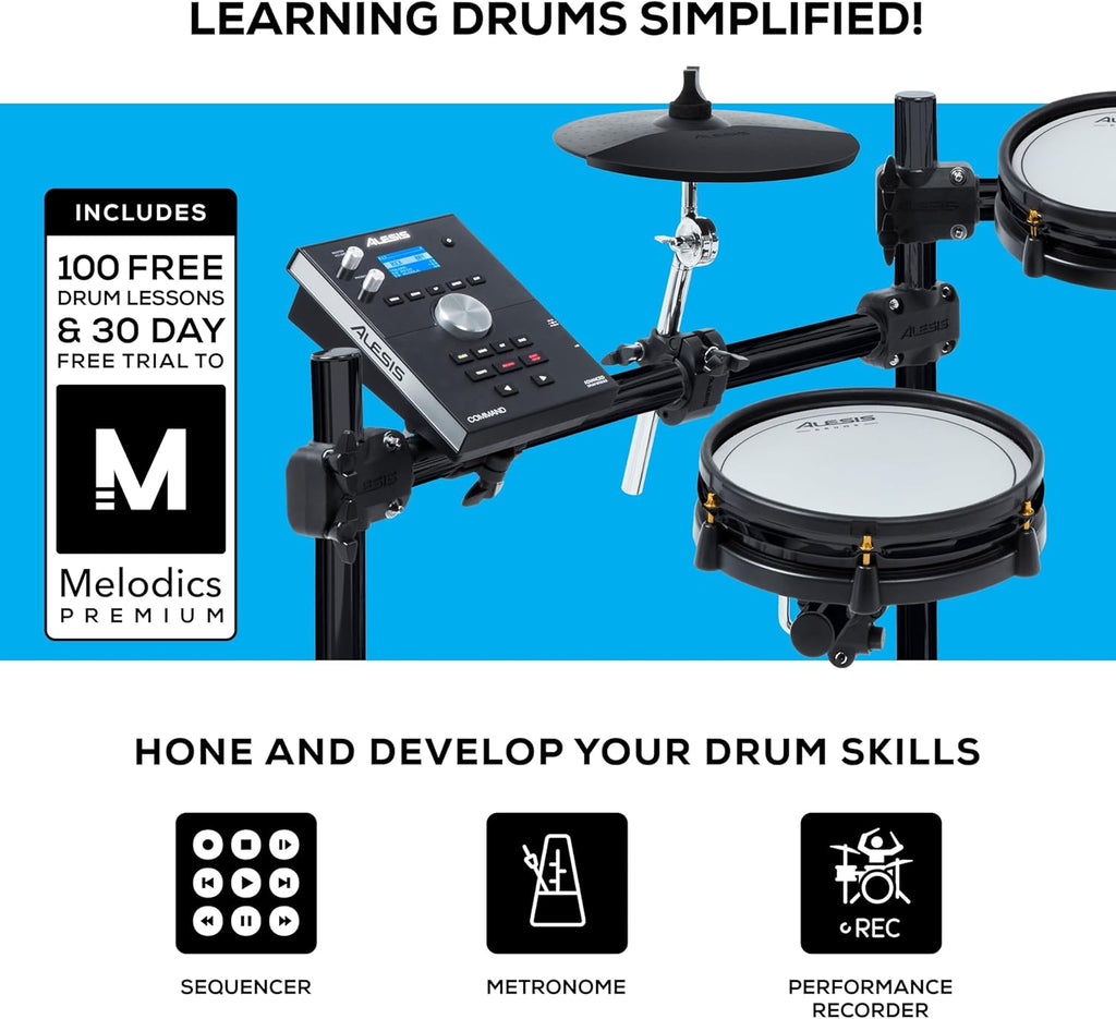 Alesis Drums Command Mesh SE Kit-Electric Drum Set USB MIDI Connection 600 Drum Sound wourant