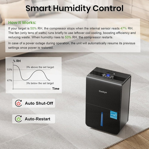 4500 Sq.Ft. Most Efficient Energy Star 2024 Dehumidifier for Basement with Drain Hose, Max 115 Pints/D Dehumidifier for Large Room, [45dB Quiet Compressor], Easy Drainage, Auto-restart, Black wourant