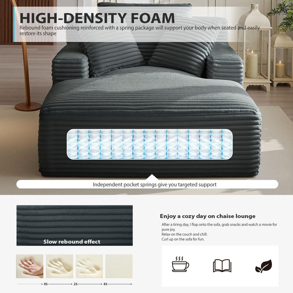 50-inch indoor recliner, oversized corduroy upholstered boneless sofa bed, deep sleeper sofa reading chair, cloud sofa, living room sofa wourant