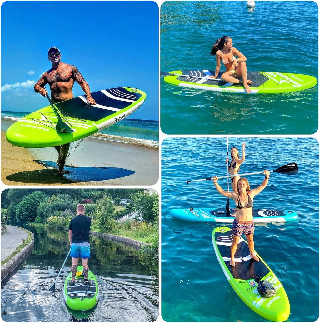 FBSPORT 11' Premium Stand Up Paddle Board, Yoga Board with Durable SUP Accessories & Carry Bag | Wide Stance, Surf Control, Non-Slip Deck, Leash, Paddle and Pump for Youth & Adult wourant