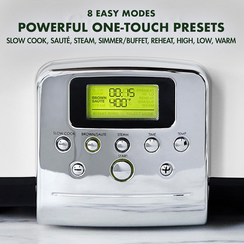 8-in-1 Programmable 6QT Electric Slow Cooker with Dishwasher-Safe Lid and Removable Base wourant