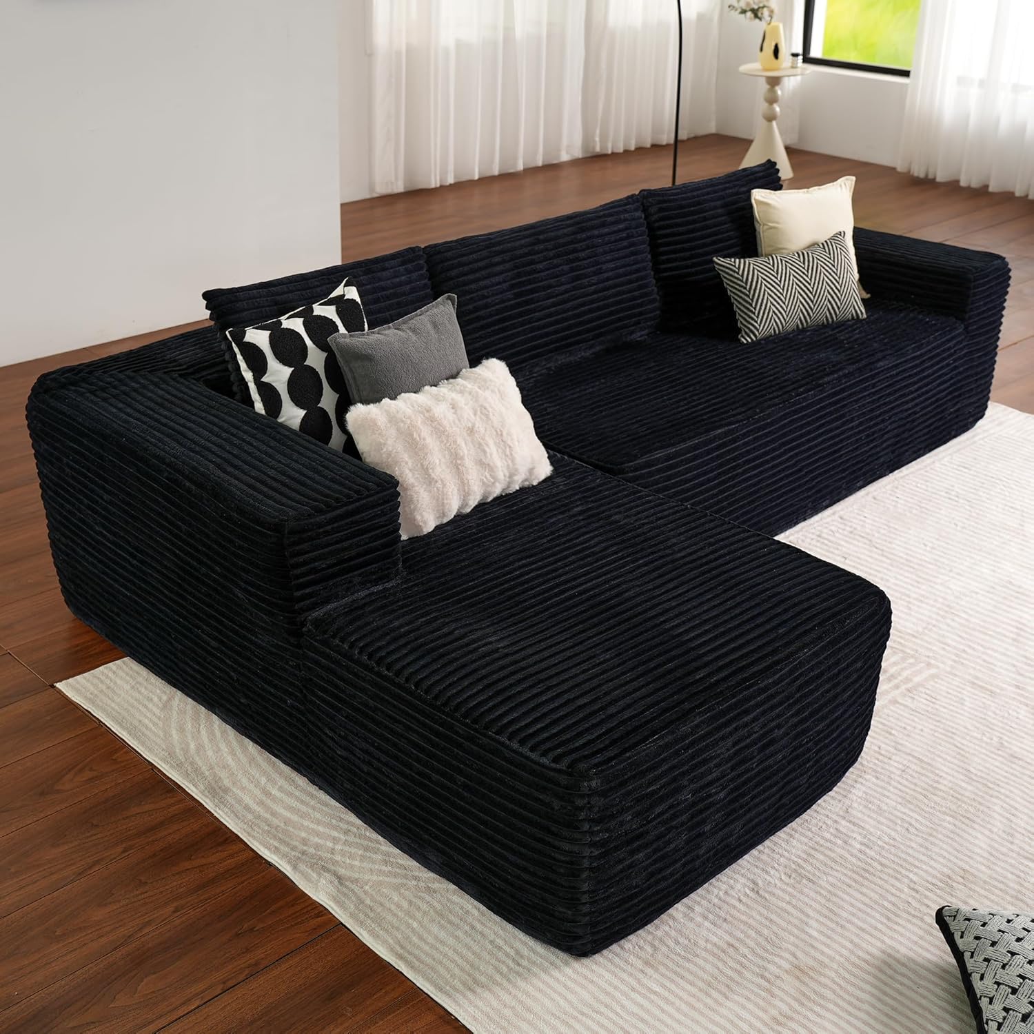 Ovios 104" Cloud Section Sofa L-shaped lounge chair, modern modular sofa wourant