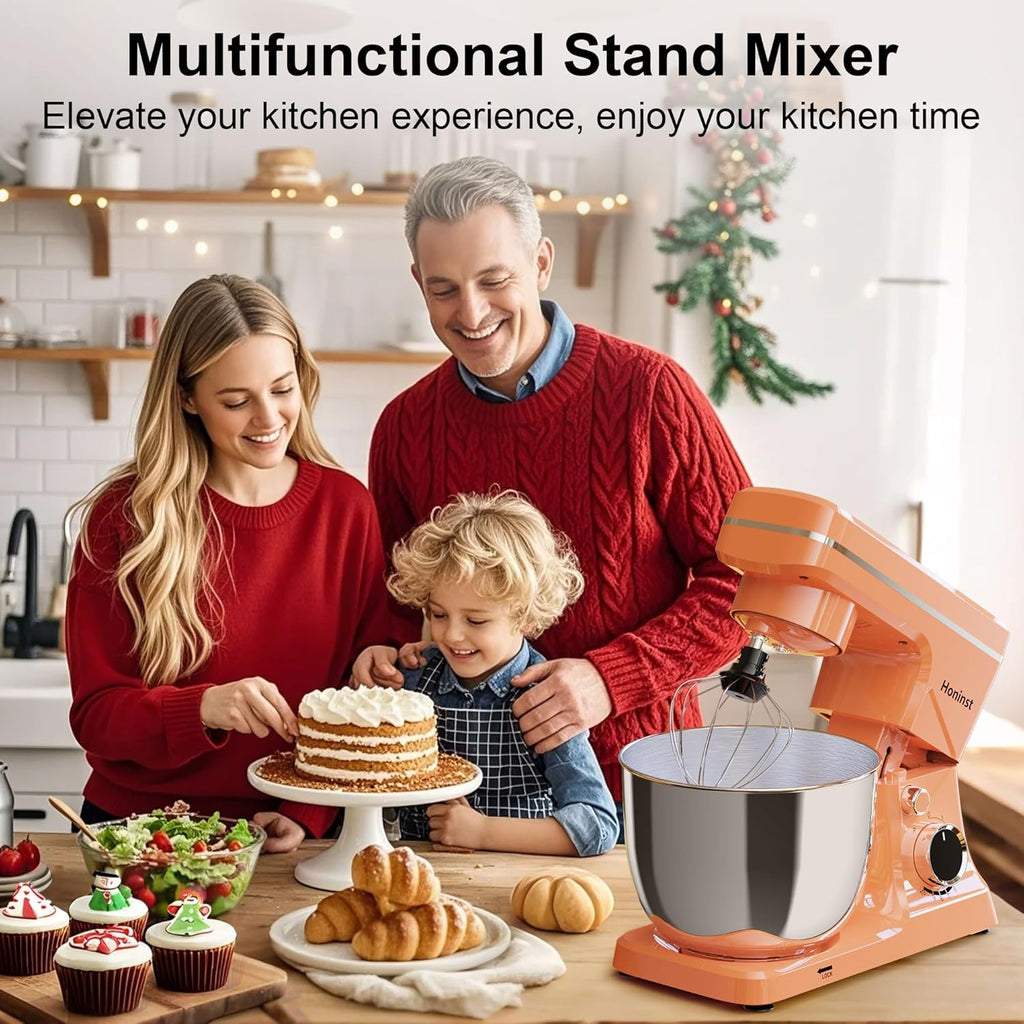 10-Speed Stand Mixer with 8-in-1 Splash Guard, Tilt Head, 6-Quart Stainless Steel Bowl + Dishwasher-Safe Dough Hook/Whisk/Blender/Scraper wourant