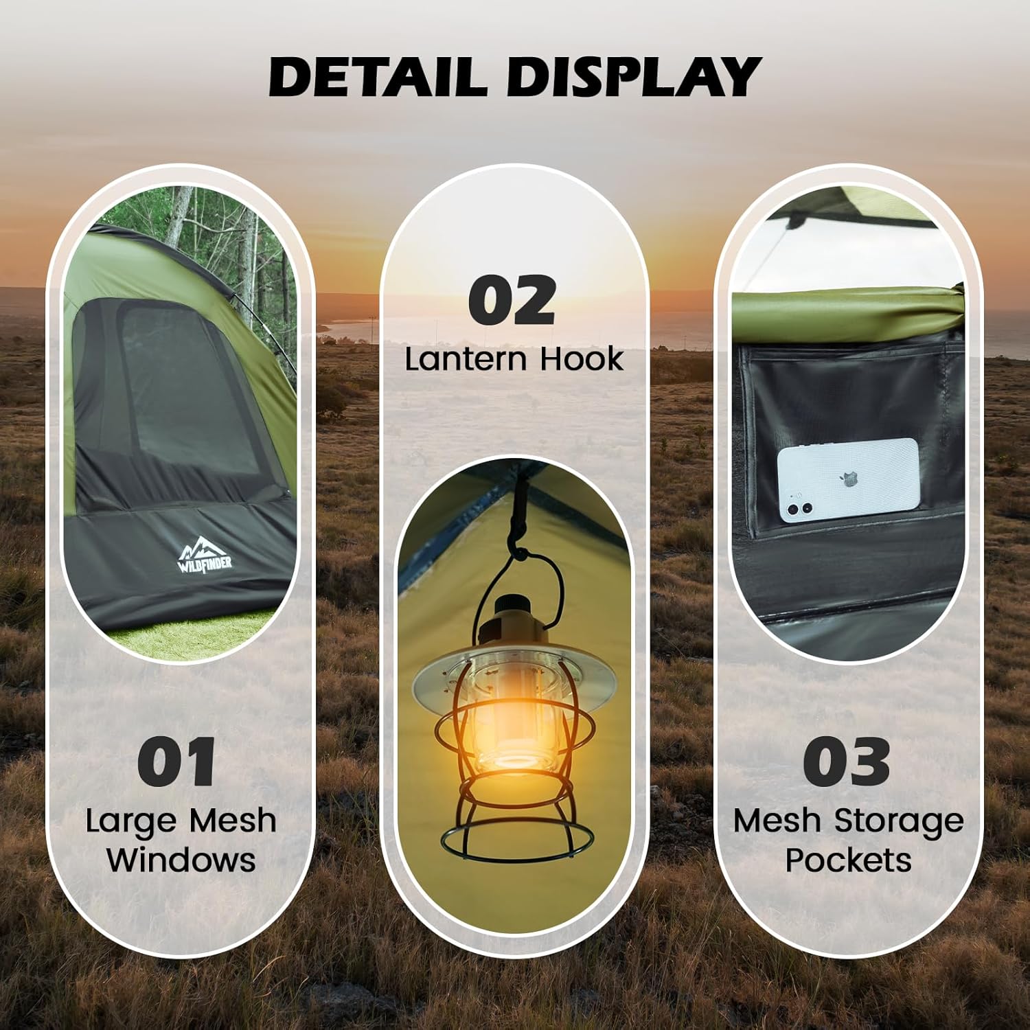 SUV Tent for Camping with Rainfly, Waterproof PU3000mm Double Layer Design, Car Tents for Camping SUV, SUV Tailgate Tent for Outdoor with Storage Bag, for SUV Van, Jeep, Pickup 8'W x 8'L x 7.2'H wourant