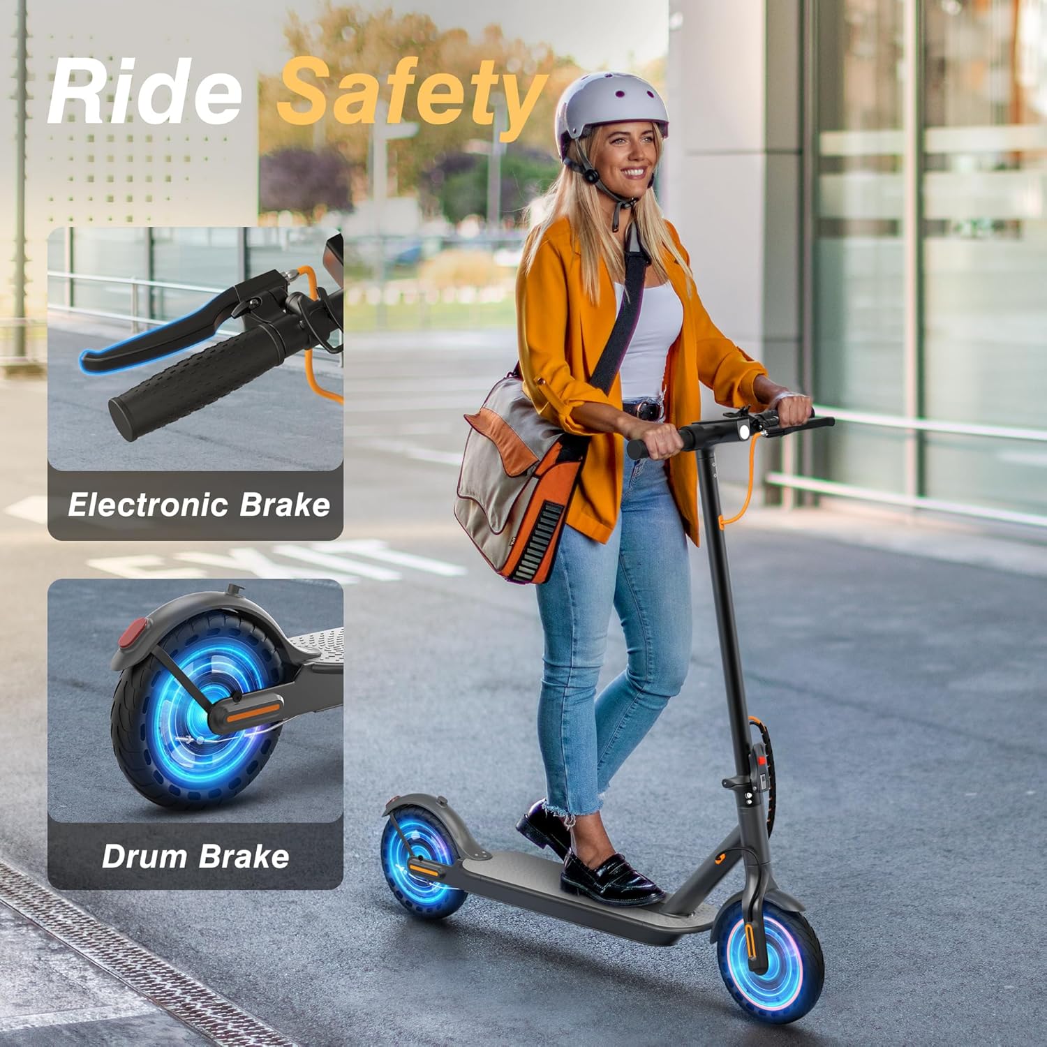 Electric Scooter, 350W/500W Motor, Top Speed 19/22 mph, Max 16/23/28Miles Ranges, Foldable E Scooter for Adults wourant