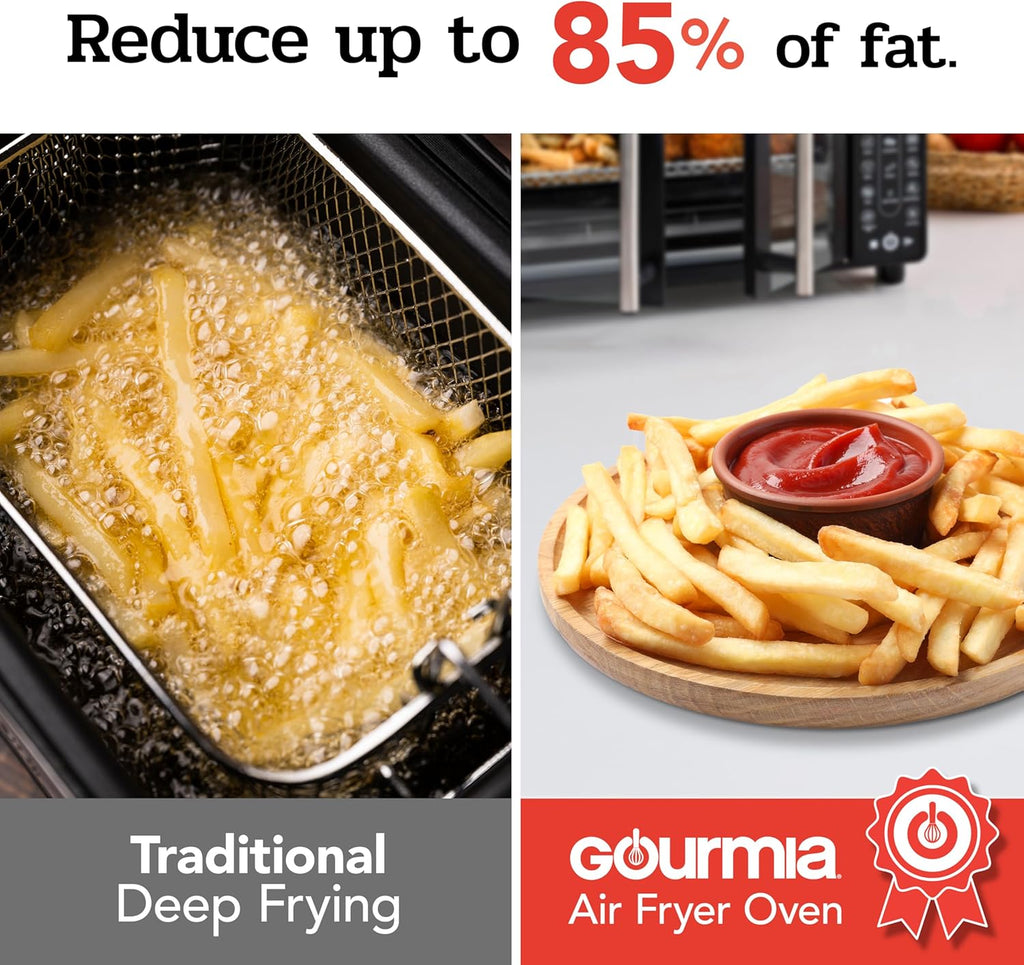 Gourmia Oven Air Fryer Combo with 17 Cooking Presets, 24L Capacity, Convection Rack, Baking Tray, Recipe Book GTF7460 wourant