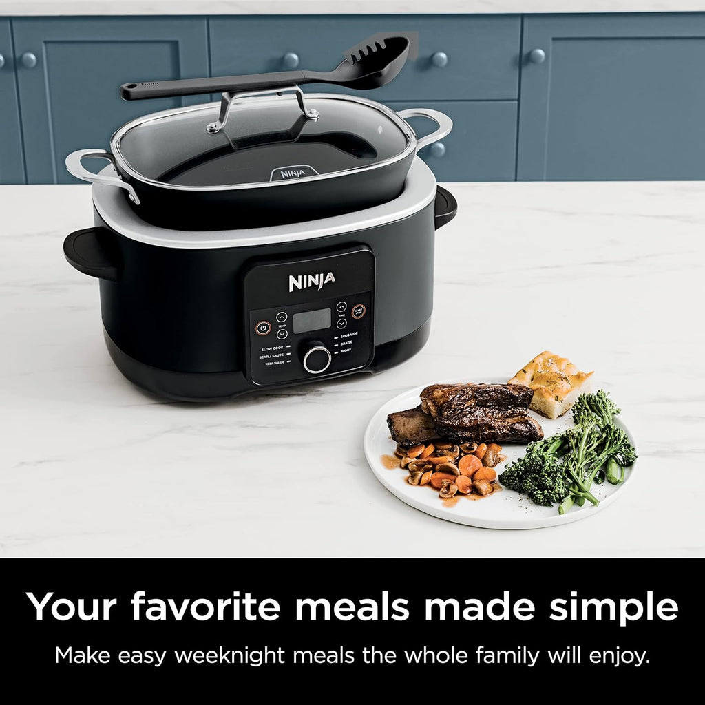 Ninja Slow Cookers 8.5-Quart Multi-Cooker with Dutch oven, steamer, glass lid with integrated spoon, nonstick and oven-safe pot wourant