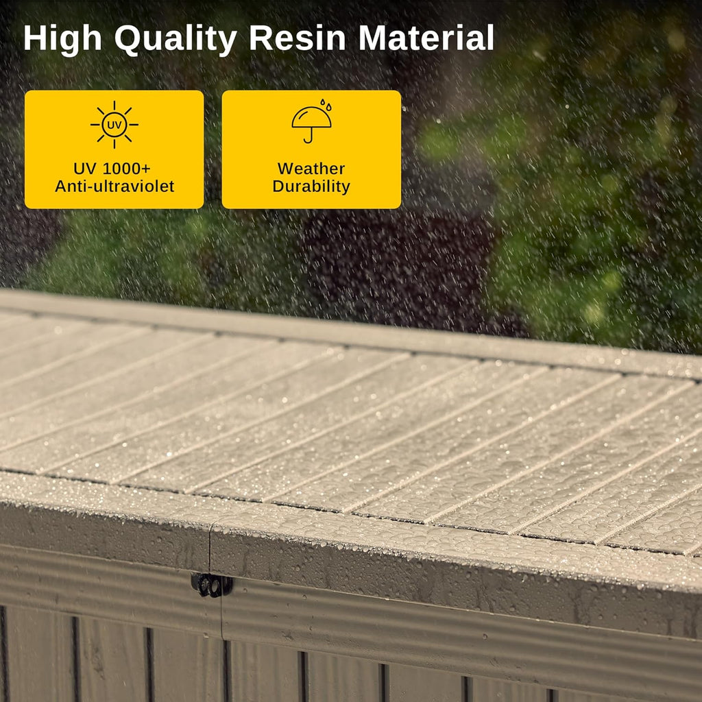 EAST OAK Outdoor Storage Box, 60 Gallon Deck Box Indoor and Outdoor Use, Waterproof Resin Storage Bin wourant