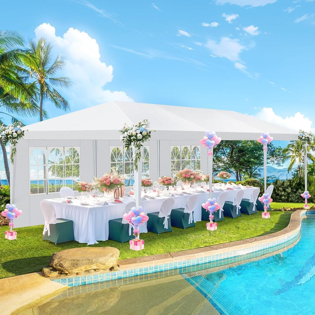 HOTEEL 10x30 Party Tent with 8 Removable Sidewalls for Parties, Weddings, BBQ wourant