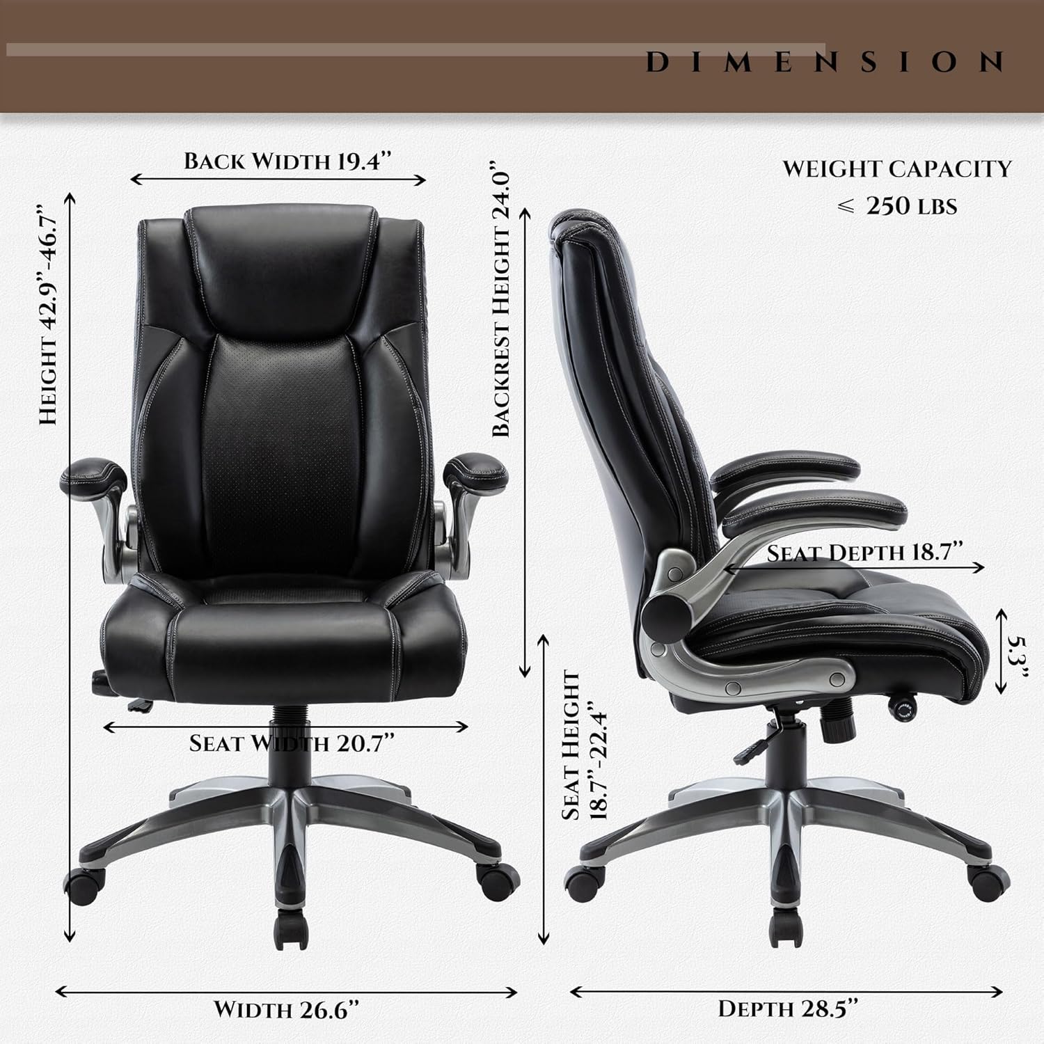 Executive Office Chair Computer Desk Chair Swivel Home Office Chair Upgraded Casters wourant