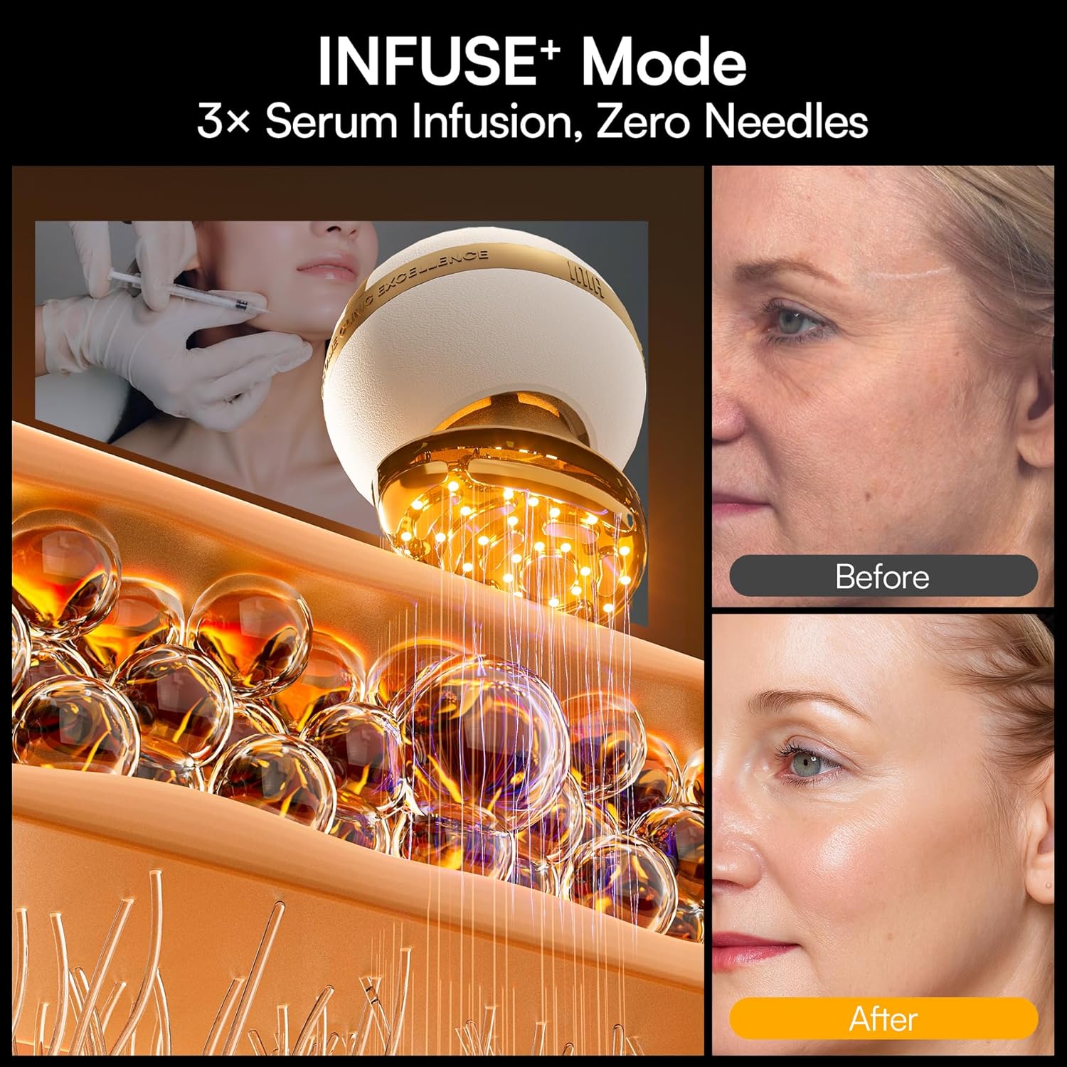 INIA SPHERA Upgraded 8-in-1 Microcurrent Facial Device for Face & Neck Red Light wourant