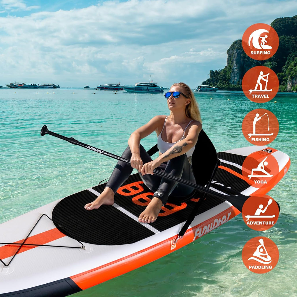 FunWater Inflatable Stand Up Paddle Board with Premium SUP Paddle Accessories, Non-Slip EVA Deck, 11'/10'6' Paddle wourant