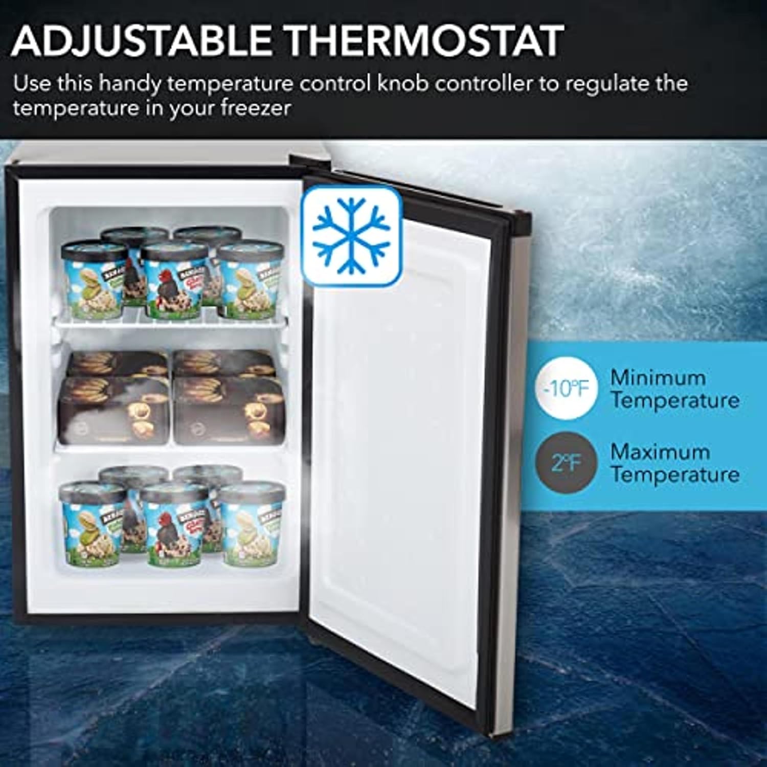 Whynter CUF-112SS Mini, Energy Star Rated Small Upright Freezer with Lock, Stainless Steel -1.1 Cubic Feet wourant