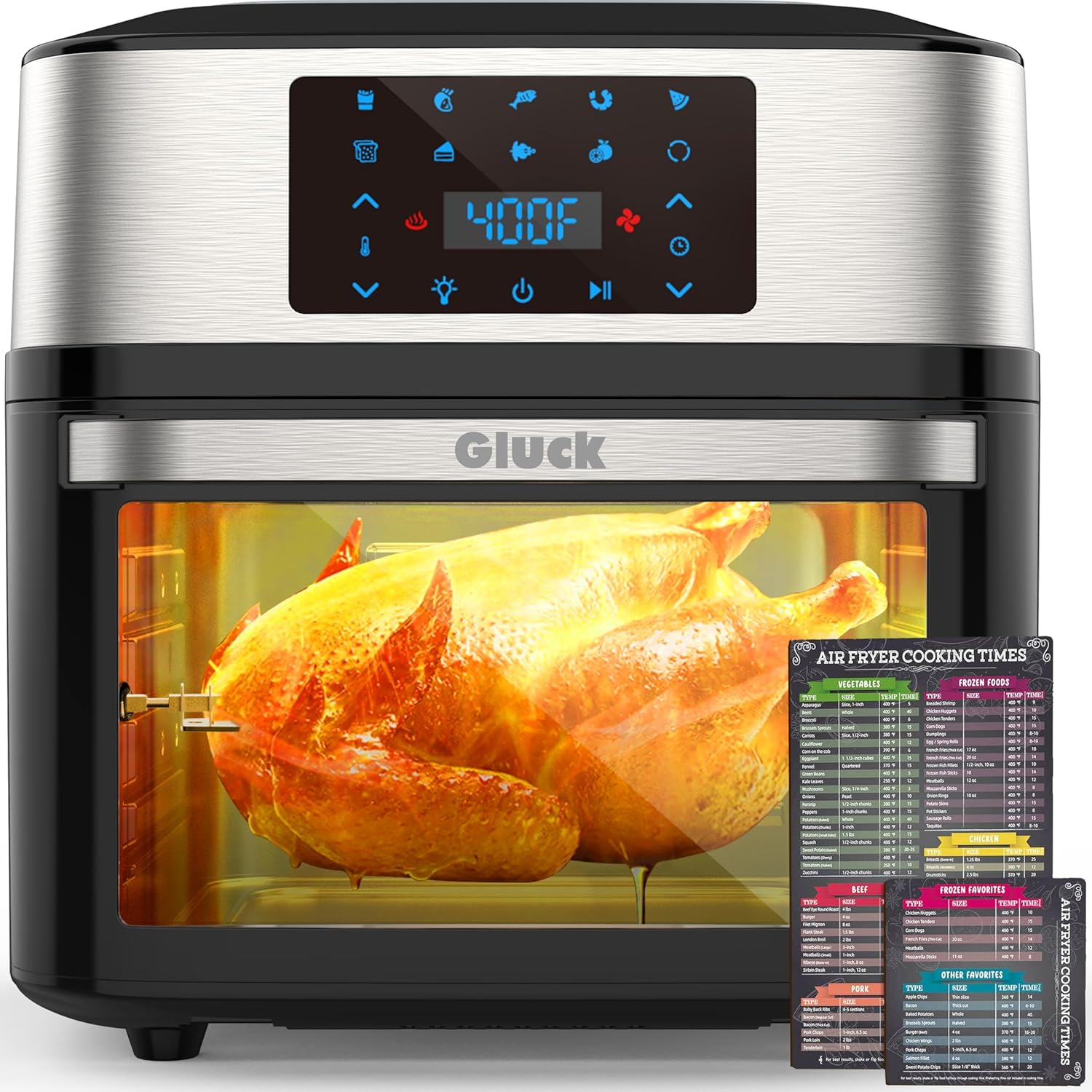 Large 20-quart air fryer 10-in-1 oven-air fryer combo Air fryer with rotisserie rack 3 dehydrating racks wourant