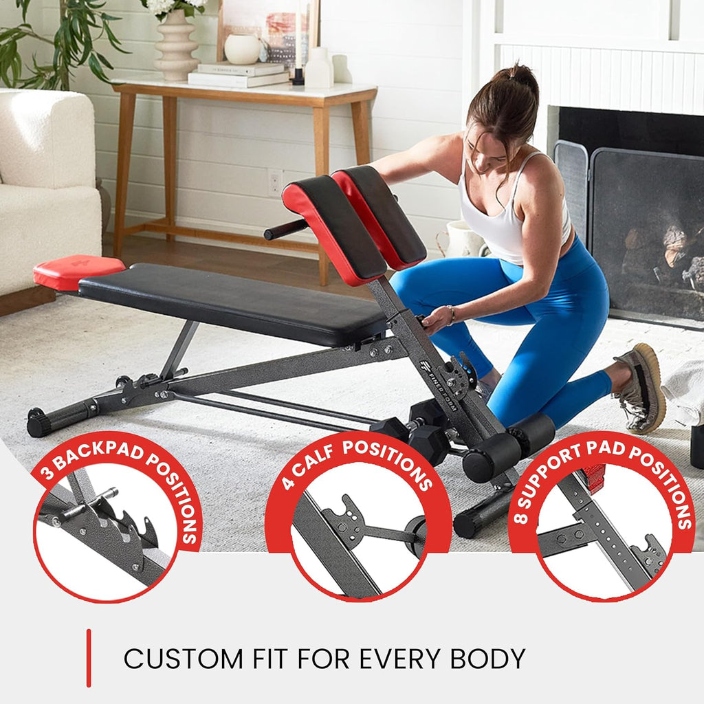 FF Finer Form Multi-Functional Weight Bench for Full All-in-One Body Workout Adjustable Workout Bench Press wourant