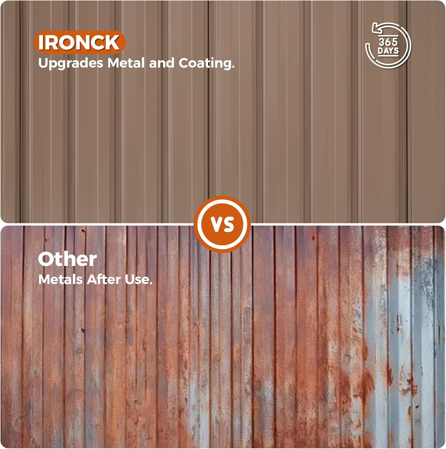 IRONCK 10x8FT Outdoor Storage Shed with Breathable Vent, Galvanized Steel Metal Tool Shed wourant