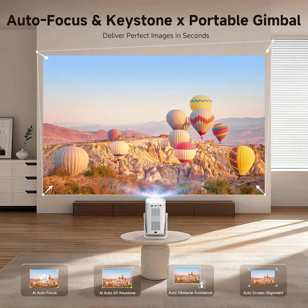 [Short Throw/1200ANSI/Built in Apps] 4K Outdoor Projector with WiFi and Bluetooth wourant