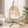 Egg Chair with Stand Patio Wicker Hanging Chair Hammock Swing Chair 350LBS Capacity wourant