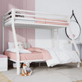 SHA CERLIN Loft Bunk Bed Twin Over Full Size Ladder and Guardrail Heavy Duty Metal Slats Support wourant