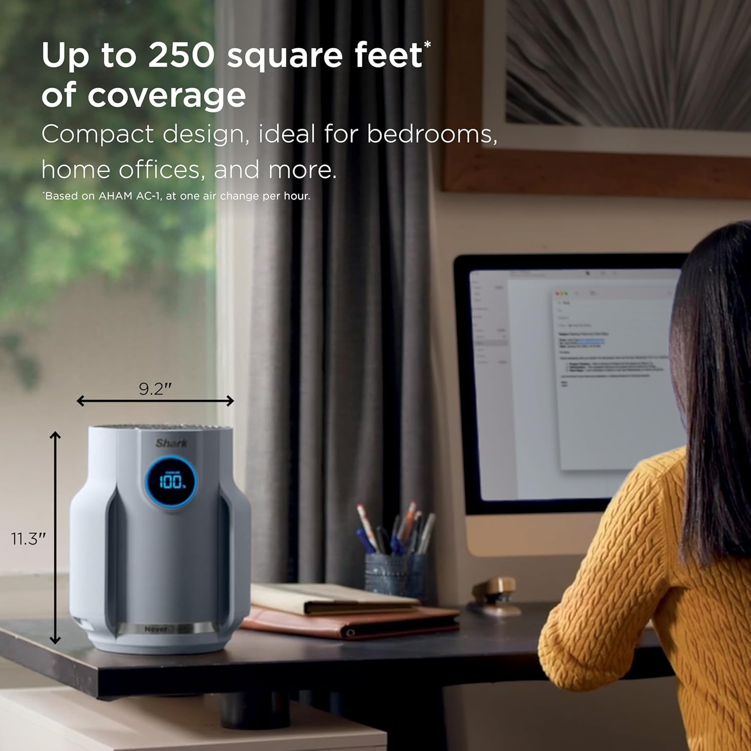 Air Purifier Compact Pro with Long-lasting HEPA Exceeding Filtration, For Pet Dander, Dust, Smoke, Allergens, Up to 250 sq. ft. wourant