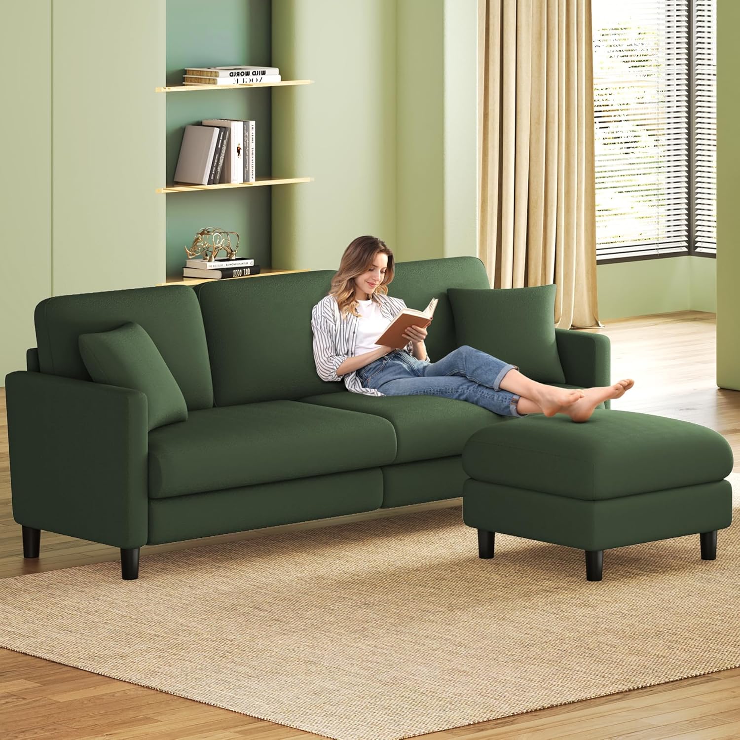 83 inch Couches for Living Room Comfy Sofas for Living Room Teddy Sofa Couch Tool Free Setup wourant