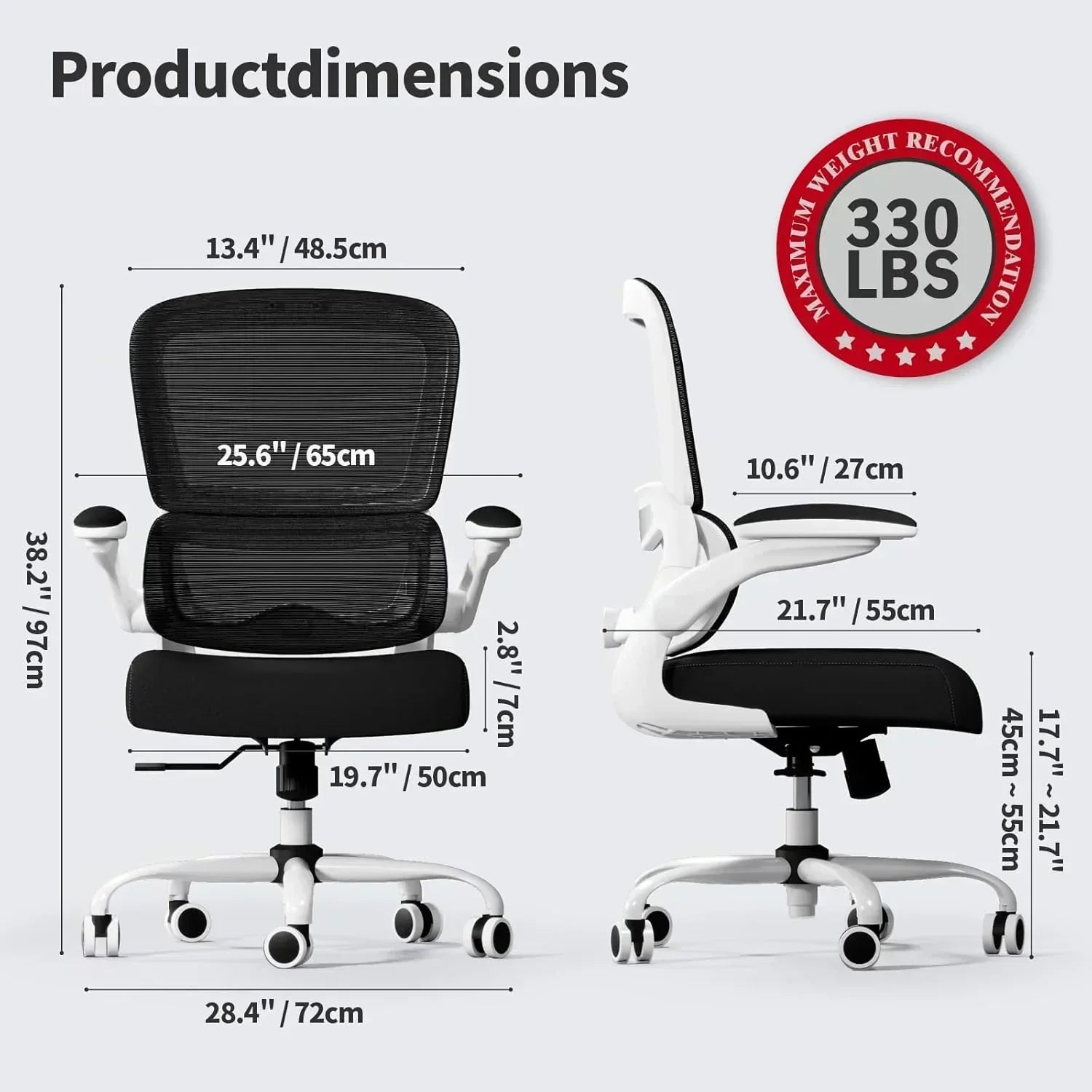 TRALT Office Chair Ergonomic Desk Chair 330 lbs Home Mesh Gaming Chair with Wheels wourant