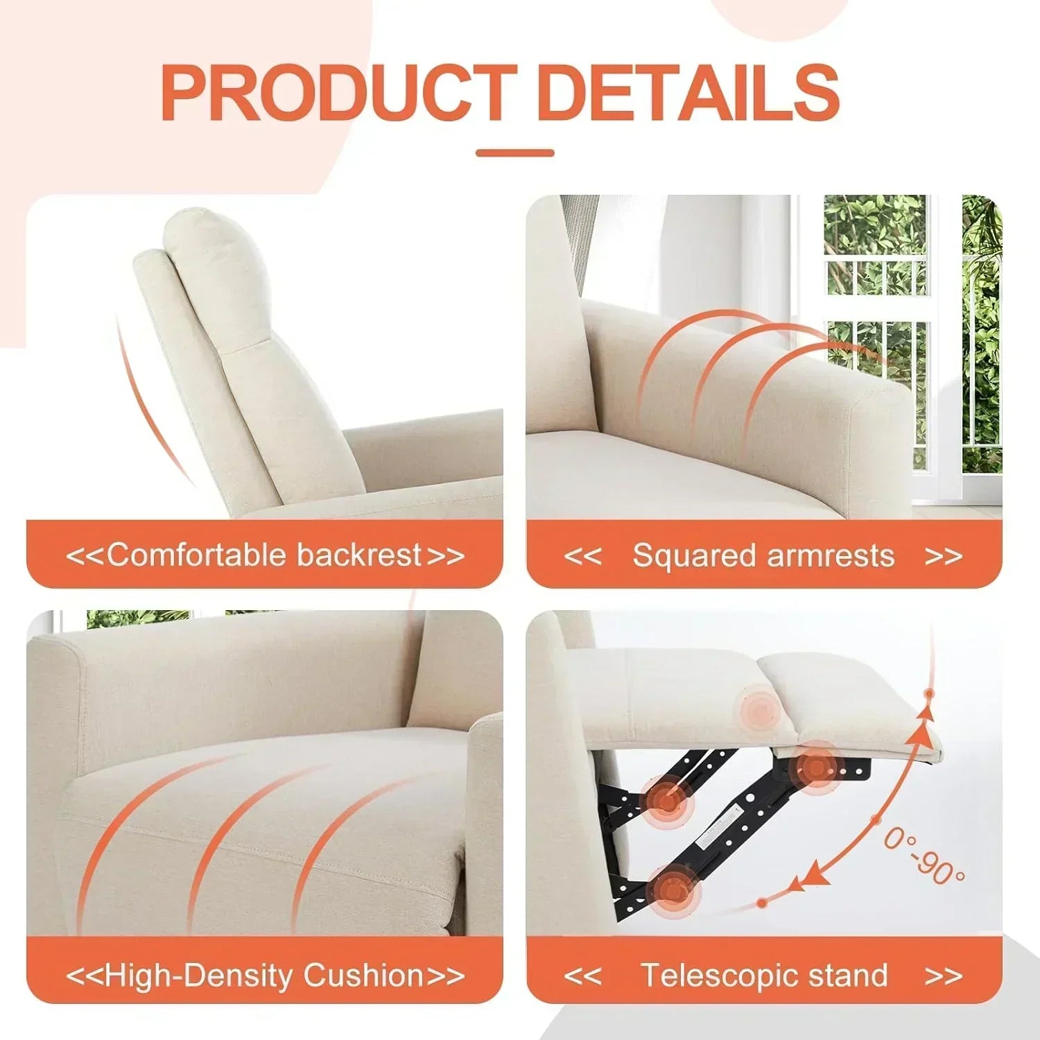 Sweetcrispy Massage Recliner Chair for Adults Adjustable Home Theater Seating wourant