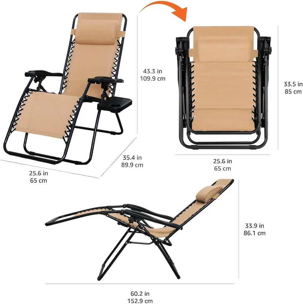 Amazon Basics Outdoor Patio Mesh Adjustable Zero Gravity Lounge Chair Recliners set of 2 wourant