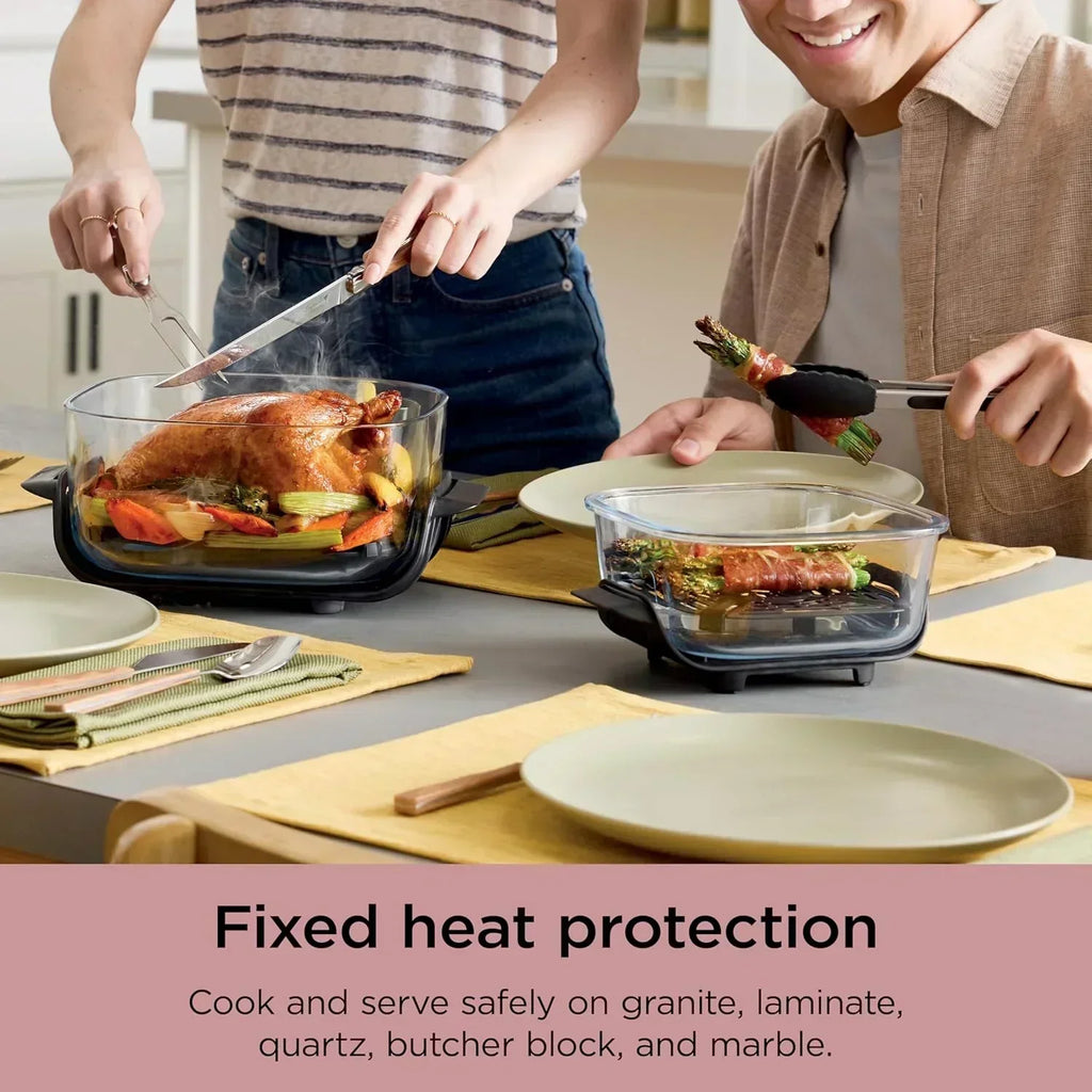 Ninja Crispi 4 in 1 Portable Glass Air Fryer Cooking System 4QT 6 Cup TempWare Glass Containers wourant
