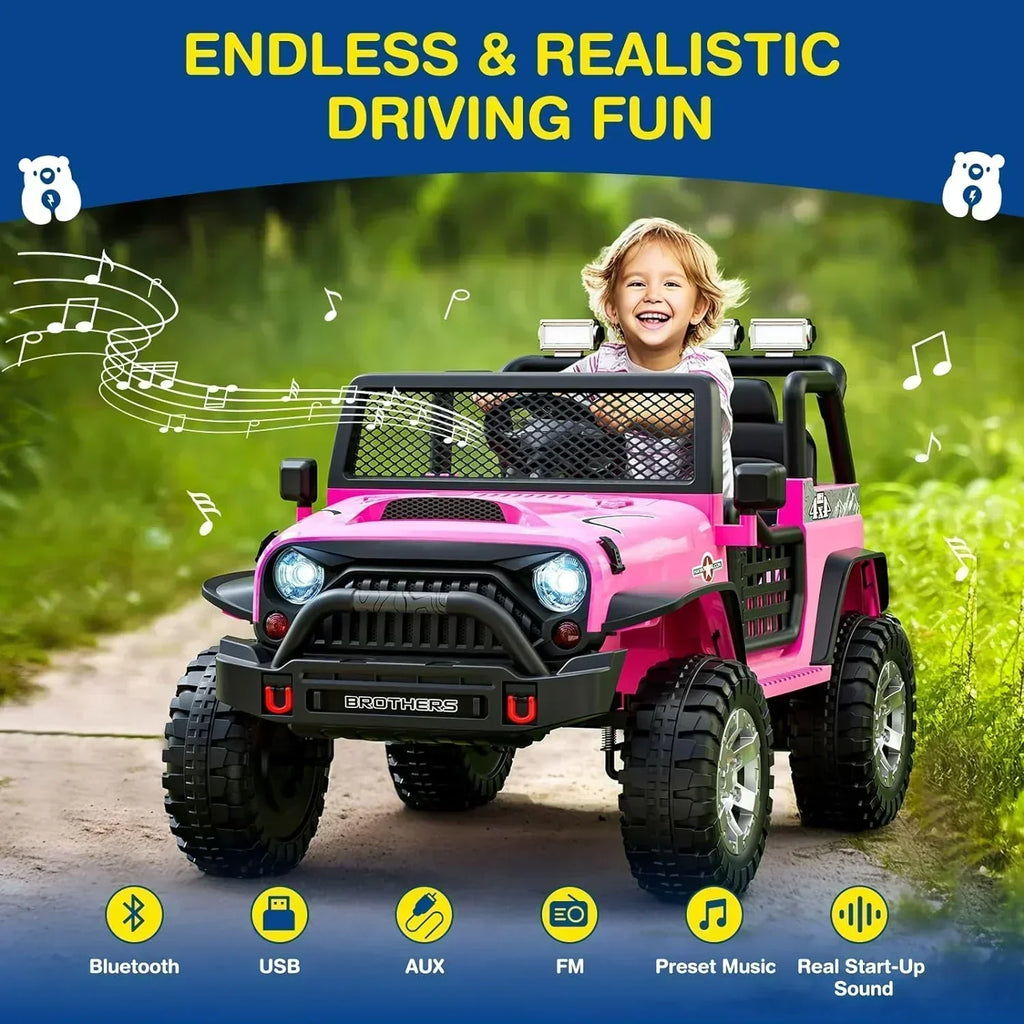 L8 Ride On Car 2 Seater 12V Kids Electric Car Remote Control 4-Wheel Suspension Bluetooth Speaker wourant