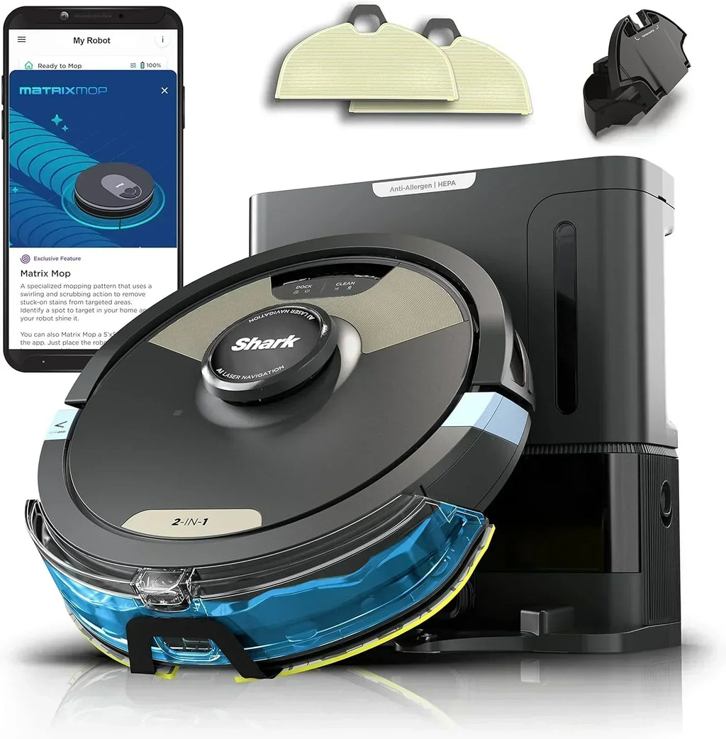 Robot Vacuum & Mop Combo Powerful Suction Matrix Plus 60-Day Debris Capacity wourant