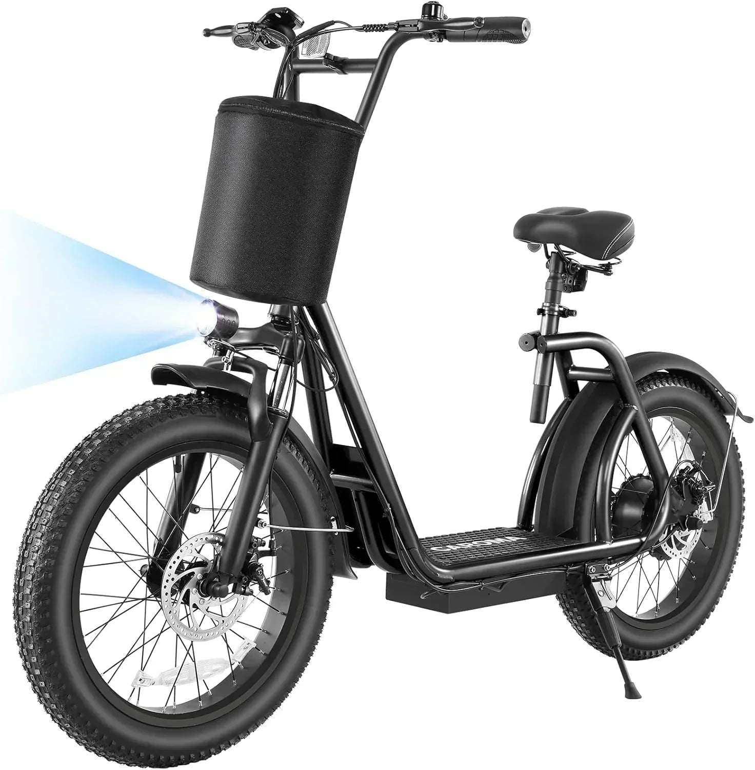 Caroma Peak 800W Foldable Adult Electric Scooter with 20-inch Wide Tires 48V Battery Basket wourant
