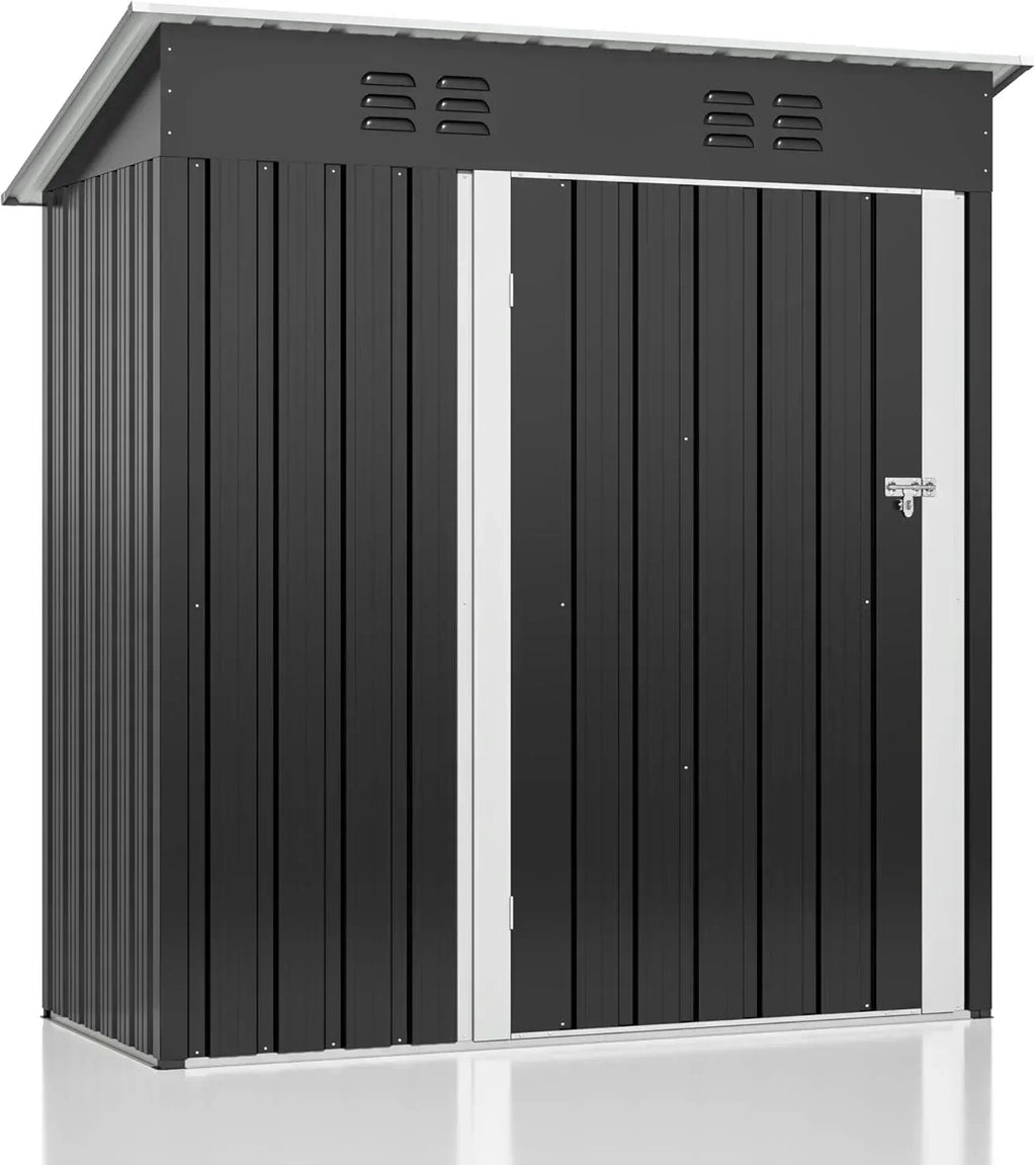 Polar Aurora 8 x 12 FT Outdoor Storage Shed Metal Garden Shed with Updated Frame Structure wourant