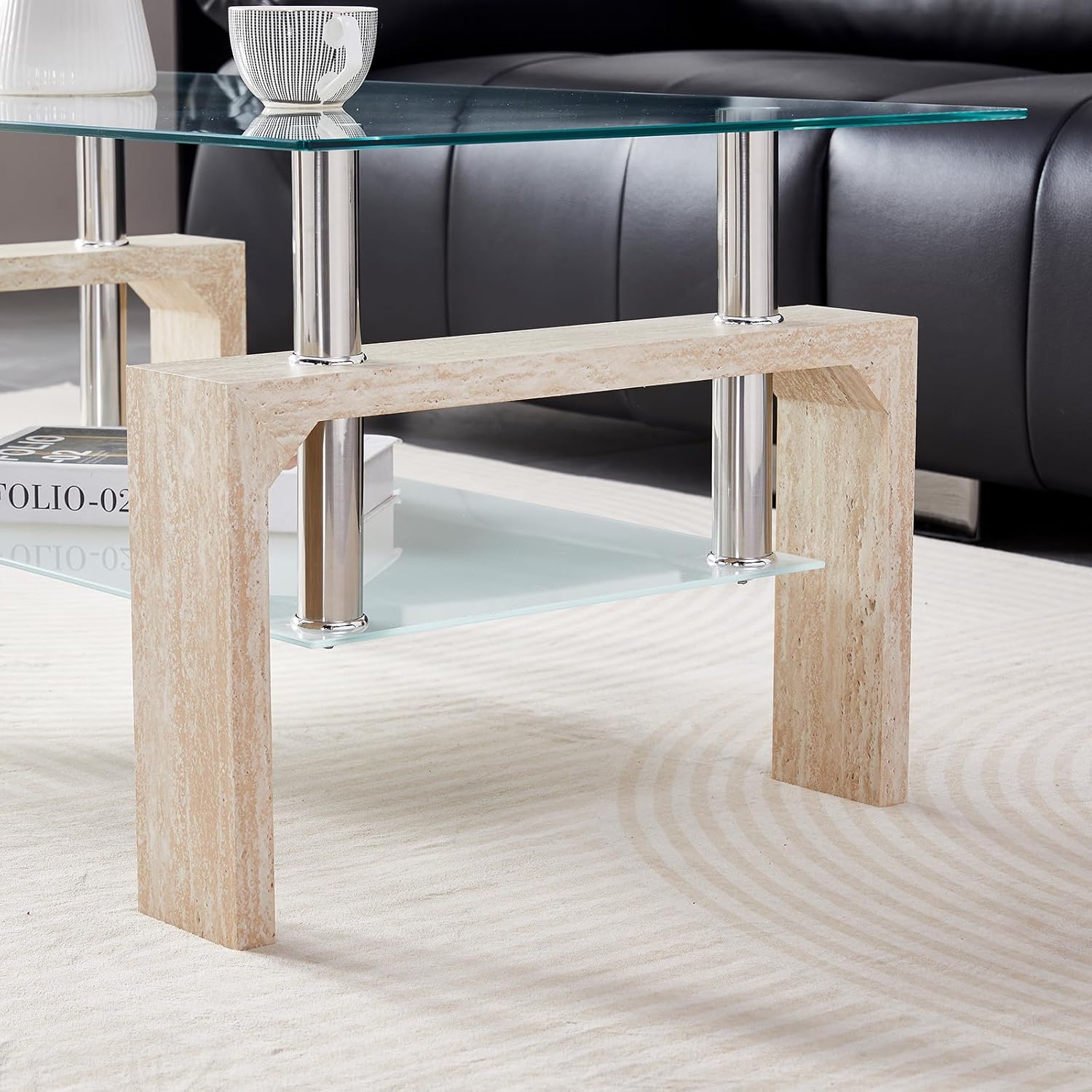 Living Room Rectangle Coffee Table Tea Table Suitable for Waiting Room Modern Side Coffee Table wourant