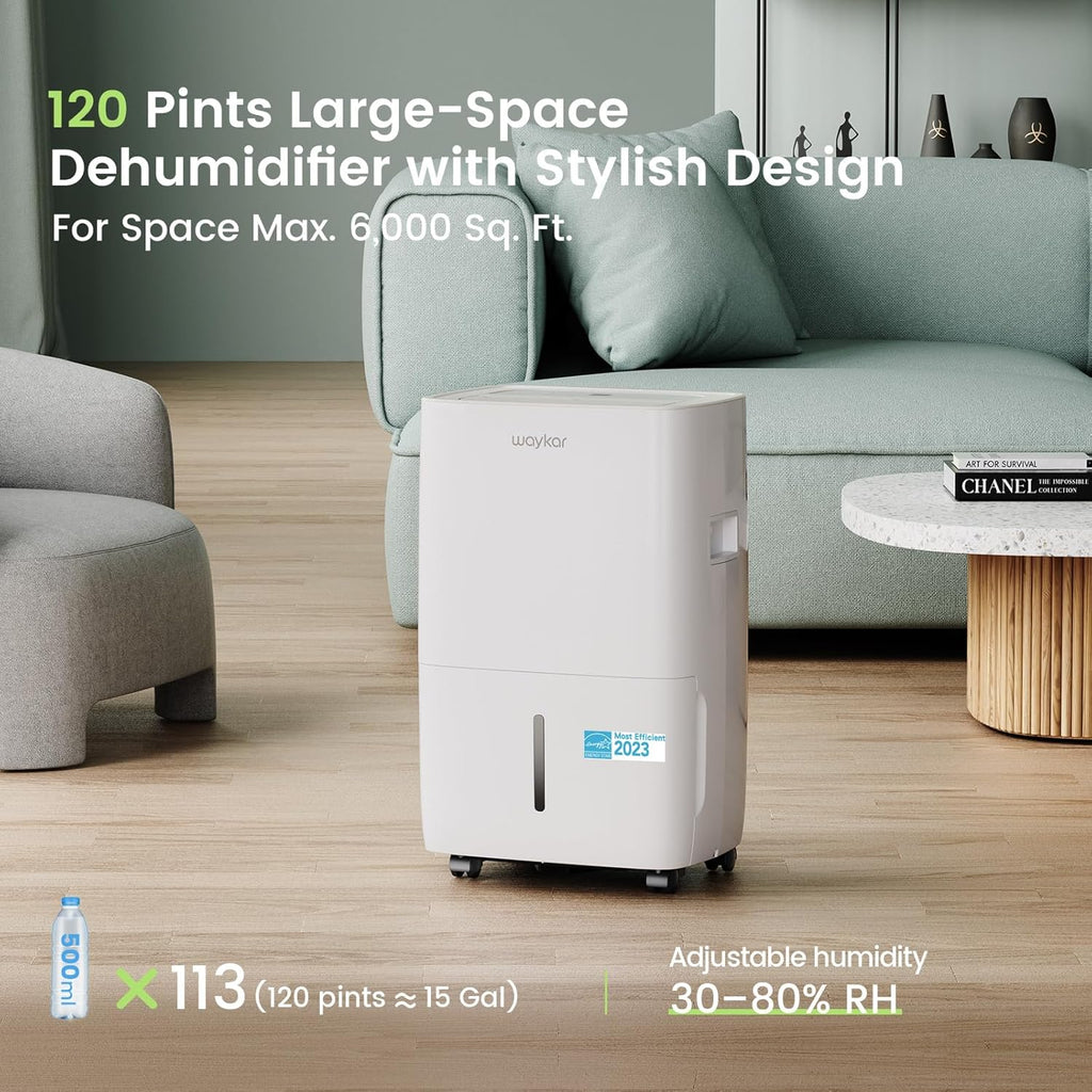 Waykar 2000 Sq Ft Dehumidifier for Home and Basements with Auto or Manual Drainage wourant