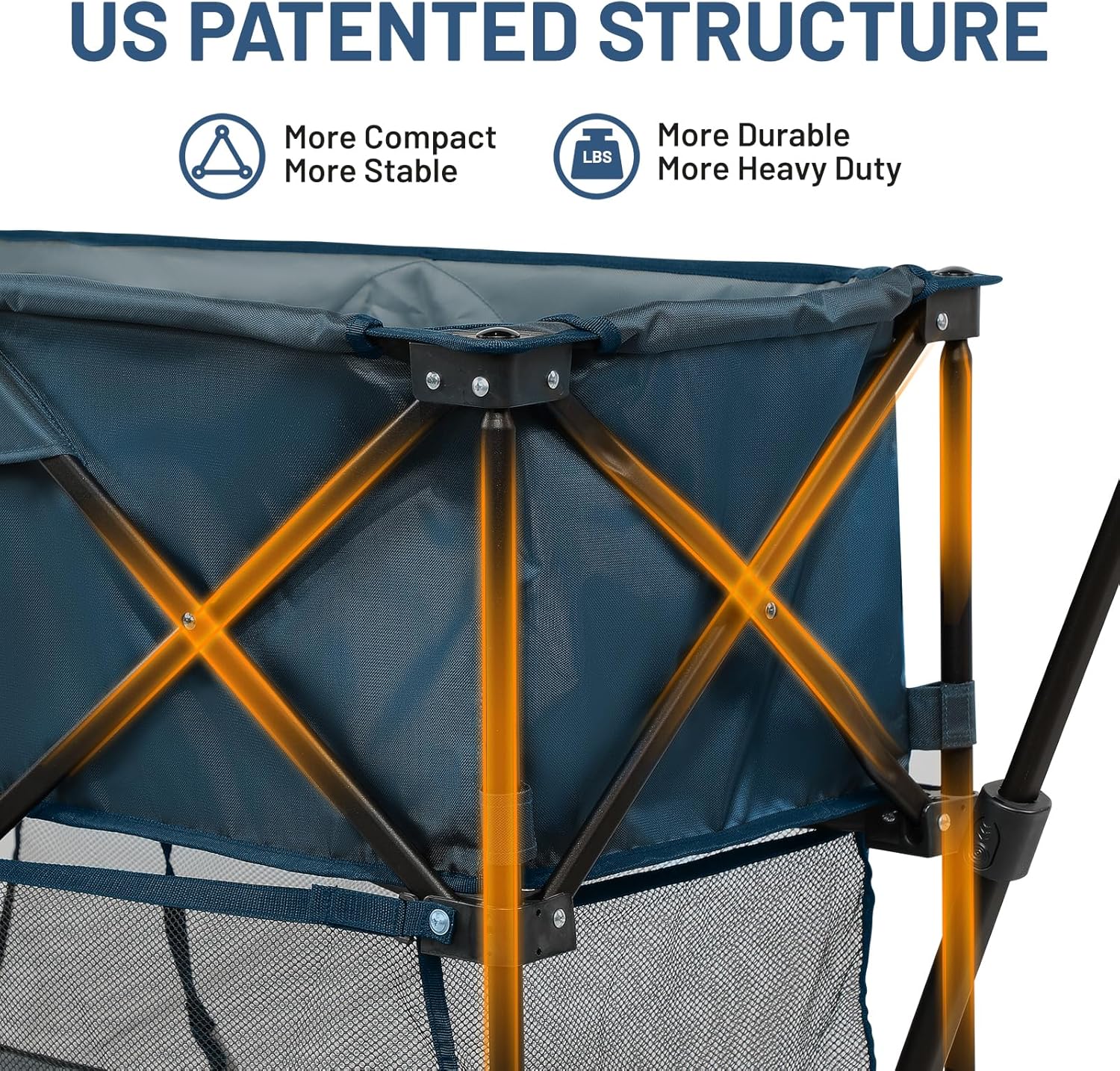 400L Large Capacity Folding Double Decker Cart with Brakes 54 Inch Extra Long Extended Cart wourant