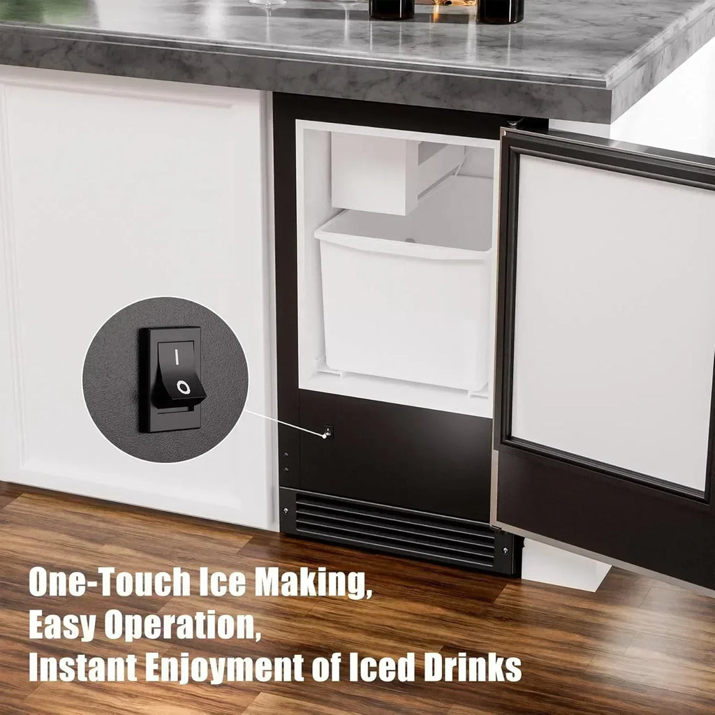 COTLIN 15" W Drainless Under Counter Ice Maker 22 LBS Storage Bin Free Standing wourant