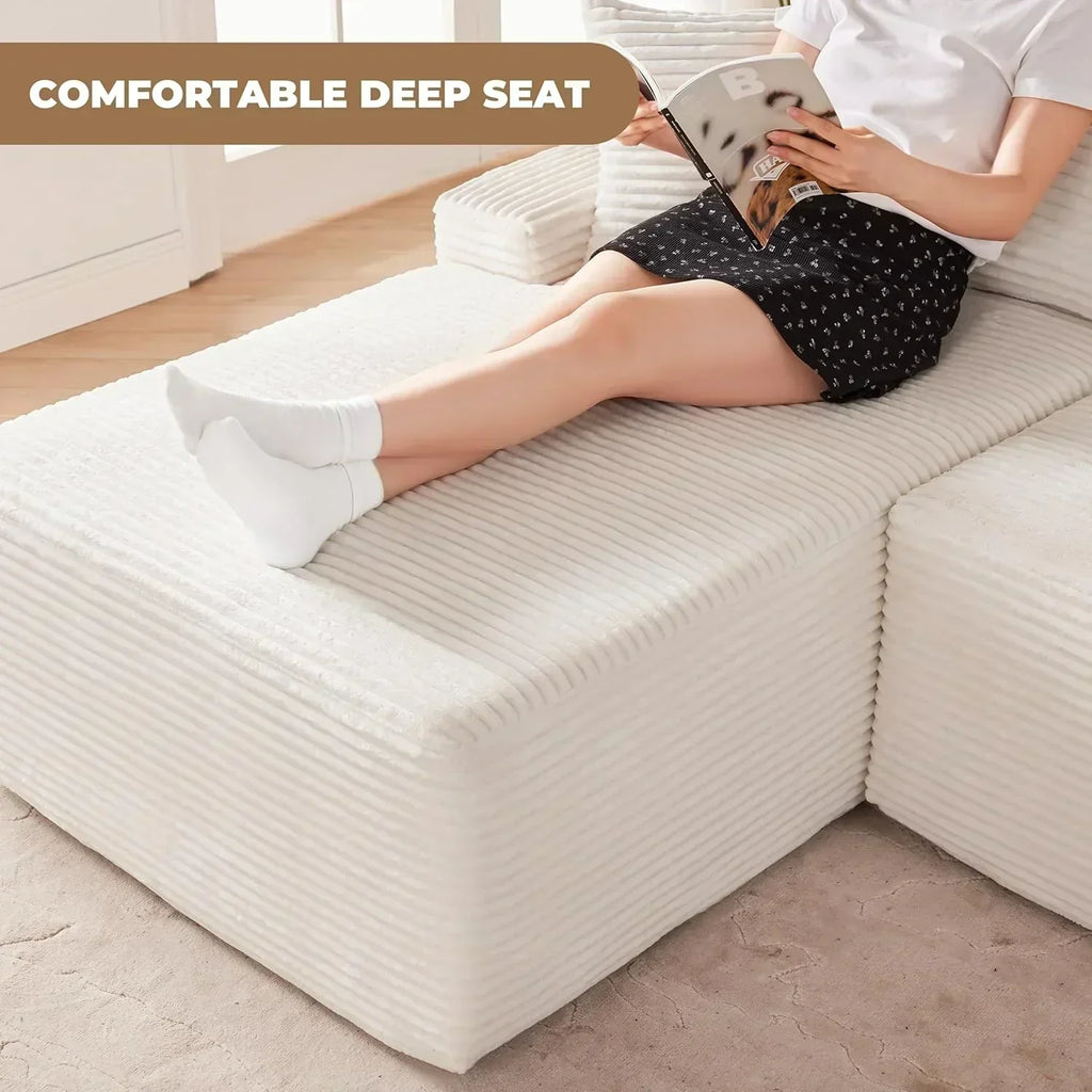 110-inch cloud sofa boneless sofa in the living room modular sofa with deep seats wourant
