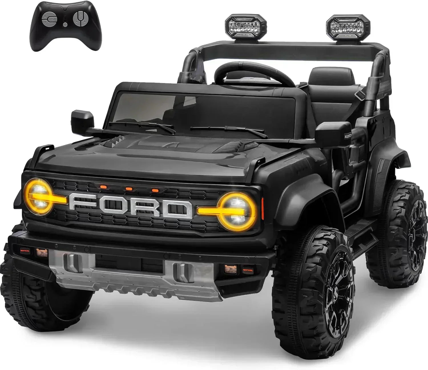 Bronco Raptor Two-Seater Ride-On Car Truck Toy Blue wourant